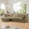 Oversized 120" Corduroy Slipcovered L-Shaped Modular Sectional Sofa with French Edges and Removable Covers, 4-Piece Free combination - 3 of 4