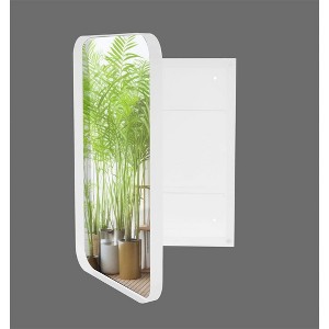 OUTSUPPLY Recessed Metal Modern Bathroom Storage with Mirror, Framed Medicine Cabinet with Adjustable Shelves - 1 of 4