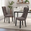 Tangkula Tufted Dining Chairs Set of 2 w/ High Backrest Rubber Wood Legs Padded Seat - 4 of 4