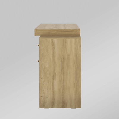 Expandable Pine Wood Home Office Desk with Storage Drawers
