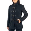 Alpine Swiss Duffy Womens Wool Coat Fur Trim Hooded Parka Jacket - 3 of 4