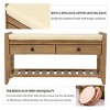 Farmhouse Shoe Storage Bench with Cushion and Drawers,39" Solid Wood Entryway Organizer with Bottom Rack for Hallway Bedroom-Baofuwish - 3 of 4