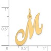 Black Bow Jewelry 14k Yellow Gold, Ella Collection Medium Fancy Script Initial M Pendant - 4 of 4