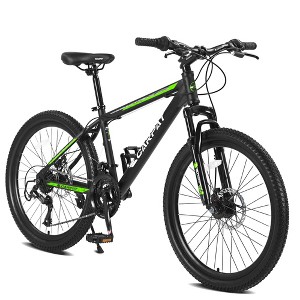 VASIP 26''Mountain Bike for Adults & Teens ,Shimano 21-Speed Gears & Mechanical Disc Brakes ,High-Carbon Steel Frame with Suspension,Black+Blue - 1 of 4
