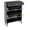FreeStanding Shoe Cabinet with 2 Flip Drawers and Open Shelf, Shoe Racks Storage Organizer, Entrance Shoe Storage for Home Entryway Hallway Grey - 4 of 4