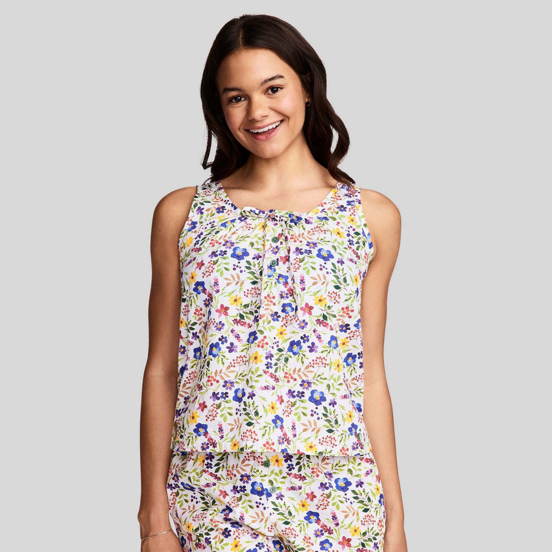 Jockey Generation™ Women's Cotton Poplin Tank Top - White Floral