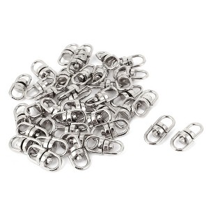 Unique Bargains Keyring Making Dual Eyes Swivel Ring Clasp Clip Connectors Silver 40 Pcs - 1 of 4