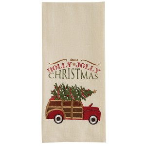 Park Designs Holly Jolly Woody Embroidered Dishtowel Set of 2 - 1 of 2