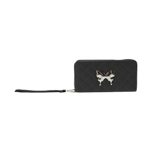 Unique Bargains Rhombus Check Swallowtail Zip Around Wristlet Coin Purse Wallet 1 Pc - 1 of 4