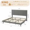 coucheta Upholstered Platform Velvet Bed Frame with Headboard,Strong Wooden Slats Support No Box Spring Needed Easy Assembly - 2 of 4