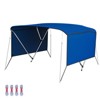 Boat Tops with Removable Side Curtains - 4 Adjustable Ropes, 1" Aluminum Frame, Waterproof Sun Shade for 14-23ft Boats - 3 of 4