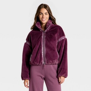 Women's Faux Fur PU Trim Jacket - JoyLab™ - 1 of 3