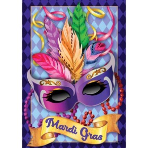 Mardi Gras Mask House Flag Holiday NOLA New Orleans 28" x 40" Briarwood Lane - 1 of 4