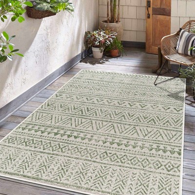 Hauteloom Novato Olive All Over Pattern Performance Rug