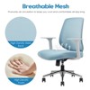 FURNIinspire Task and Office Chairs  Office Desk Chair, Swivel Wheels, and Seat-Slide Function, Blue, 26"*27"*37" - 4 of 4