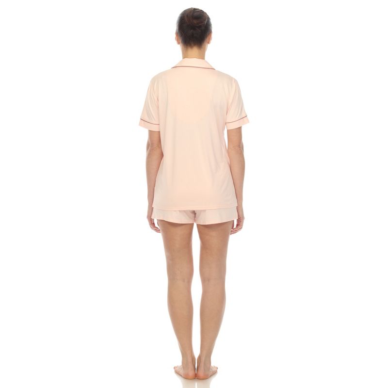 White Mark Women's Short Sleeve Viscose from Bamboo Pajama Set, 3 of 6