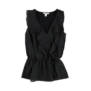 bar III Womens Ruffle-Trim Knit Blouse - 1 of 2