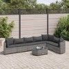 vidaXL Patio Sofa Set with Cushions Lounge Setting Outdoor Furniture Poly Rattan - Gray 7 Piece - 2 of 4