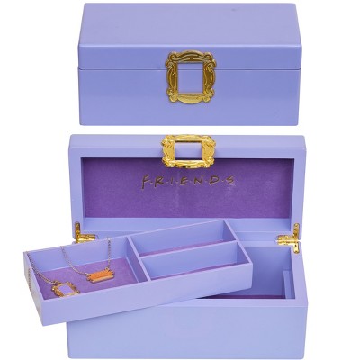 Friends TV Series Purple Lacquer with Gold Frame Accent Wooden Jewelry Storage Organizer Box