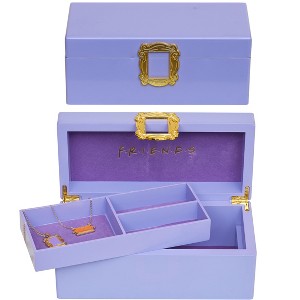 Friends TV Series Purple Lacquer with Gold Frame Accent Wooden Jewelry Storage Organizer Box - 1 of 4
