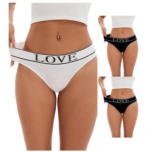 INSPIRE CHIC 3 Packs Women's Mid-Waisted Underwear No Trace Briefs High Elasticity Soft Strech Ladies Panties - 1 of 4