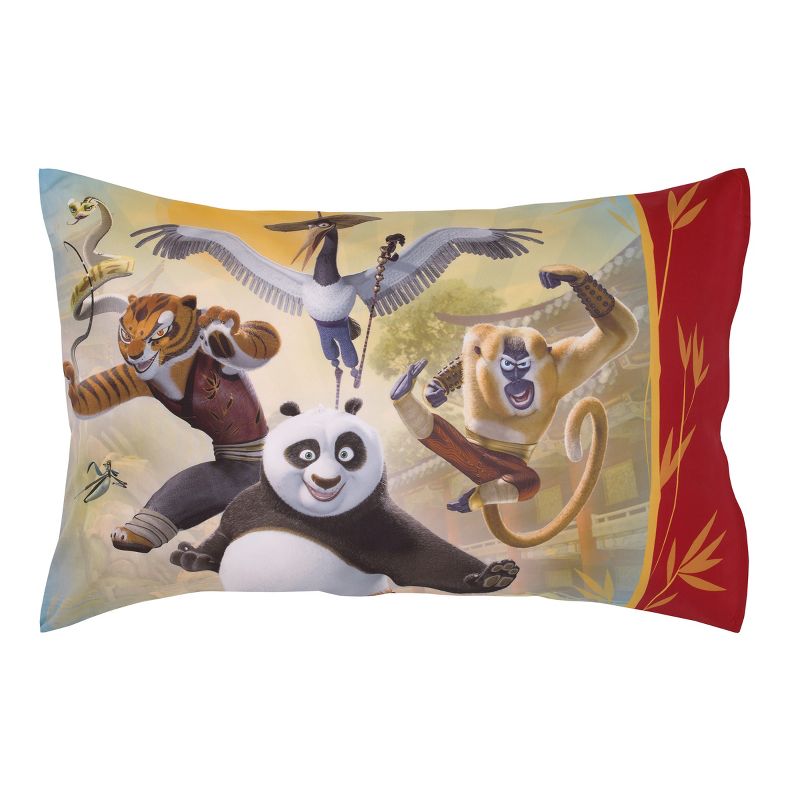 DreamWorks Kung Fu Panda Dragon Warrior Red and Gold Po and Friends 4 Piece Toddler Bed Set, 5 of 7