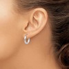 Black Bow Jewelry 3mm x 15mm 14k White Gold Classic Round Hoop Earrings - 3 of 4