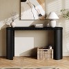 Gulches Vintage Console Table - Beaded Trim, Reversible Curved Legs, Natural Wood Veneer, for Entryway, Living Room - 3 of 4