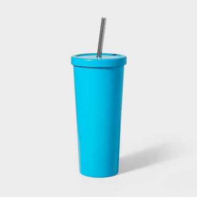 Image of 20oz Stainless Steel Tumbler with Straw Teal - Sun Squad™