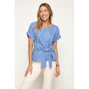 WEST K Women's Molly Dolman Sleeve Tie Front Blouse - 1 of 4