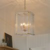 LLHZSY Ultra-White Clear Glass Ceiling Chandelier 4-Light Fixture 15 9/10" - Black - 2 of 4