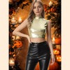 Allegra K Women's Metallic Crop Shiny Sleeveless Holographic Party Tank Tops - 3 of 4