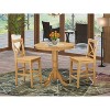 HomeStock 3-Pc Natural Oak Finish Solid Wood Top - Dining Room Set - Seats 4 - 2 of 4