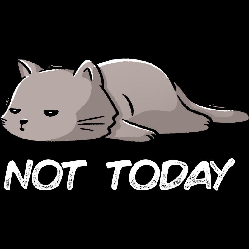 Junior's Design By Humans Not Today Cat By EduEly T-Shirt, 2 of 4
