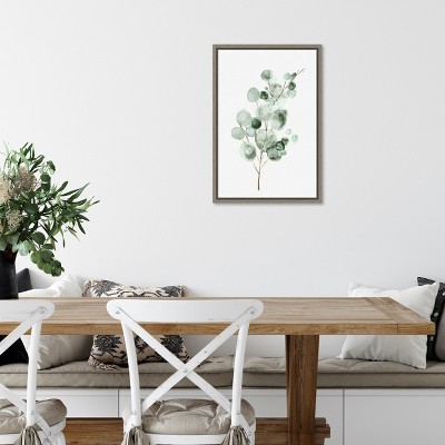 Eva Watts Eucalyptus Watercolor Canvas Wall Art Print with Frame