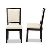 Set Of 2 Louis Faux Leather Upholstered And Wood Dining Chairs Beige/black  - Baxton Studio : Target