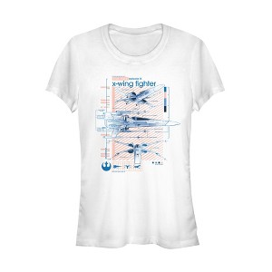 Juniors Womens Star Wars: The Rise of Skywalker X-Wing Details T-Shirt - 1 of 3