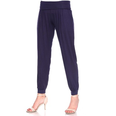 Women's Harem Pants Blue Large - White Mark : Target