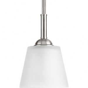 Progress Lighting Arden 1-Light Mini-Pendant, Brushed Nickel, Etched Glass Shade - 1 of 2
