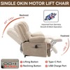 PAGED Modern Recliner Chair, Heating Massage Chair with Cup Holder, Side Pocket and USB Port, Chenille Accent Chair for Bedroom, Living Room - 2 of 4