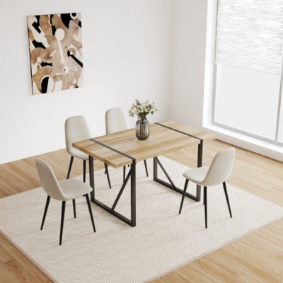 4-Pack Modern Suede Upholstered Spoon-Shape Dining Chairs for Kitchen/Dining Room