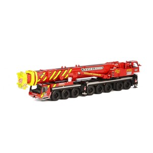 Liebherr LTM 1500-8.1 "Neeb & Schuch" Mobile Crane Red and Yellow 1/50 Diecast Model by WSI Models - 1 of 3