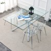 Transparent Plastic Dining Chairs Set of 4 Armless with Metal Legs for Kitchen, Makeup, or Negotiation - 3 of 4