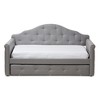 Twin Emilie Modern and Contemporary Fabric Upholstered Daybed with Trundle Gray - Baxton Studio: Elegant Design, No Box Spring Needed - 4 of 4