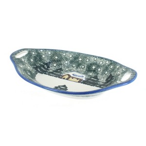 Blue Rose Polish Pottery 13G WR Unikat Oval Dish with Handles - 1 of 1