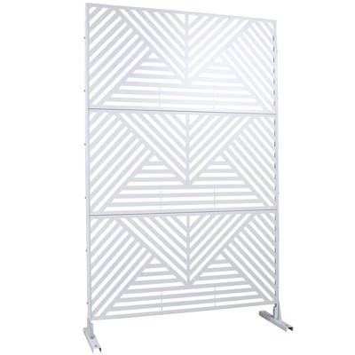 DSVIMOY Outdoor & Indoor Privacy Screen, Freestanding Decorative Privacy Screen for Deck Balcony Patio, White, 48"*76"*16"