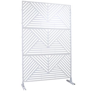 DSVIMOY Outdoor & Indoor Privacy Screen, Freestanding Decorative Privacy Screen for Deck Balcony Patio, White, 48"*76"*16" - 1 of 4