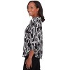 Alfred Dunner Womens Vertical Geometric Top With Necklace - 4 of 4