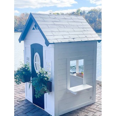 Zahara White and Black Wooden Playhouse with Kitchen