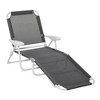 Outsunny Folding Chaise Lounge, Outdoor Sun Tanning Chair, Four-Position Reclining Back, Armrests, Mesh Fabric - 4 of 4